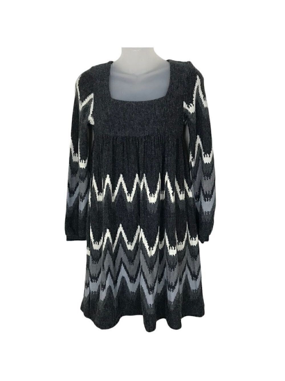 Rebecca  Taylor Grey and White Wool Blend Mini Dress Size S